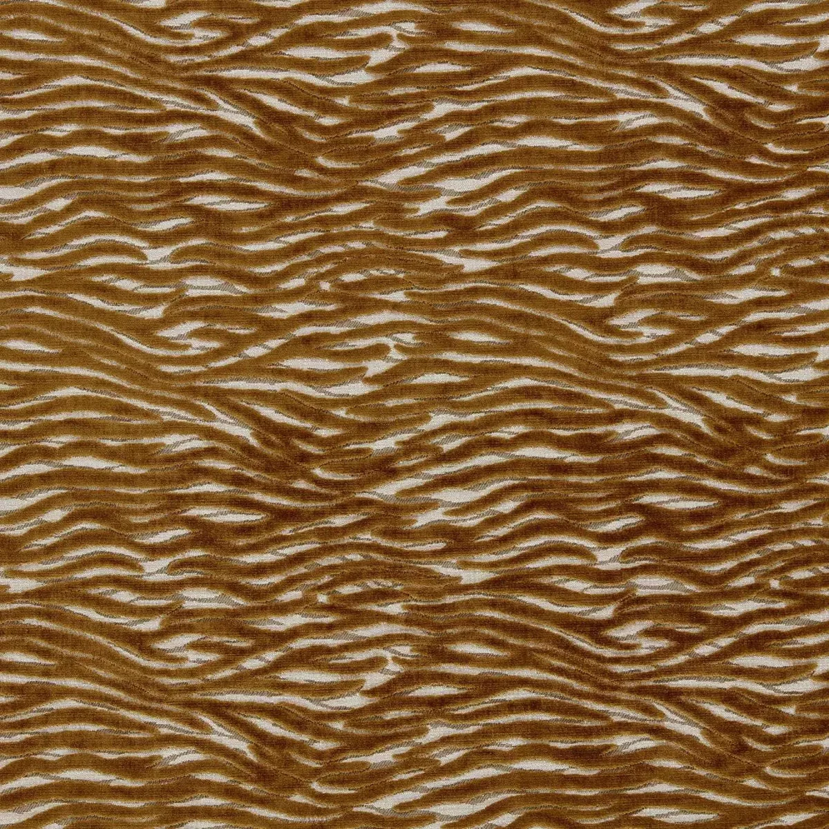 Wildstripe Fabric - Bronze by brown misc velvet-chenille fabric from Emma Shipley
