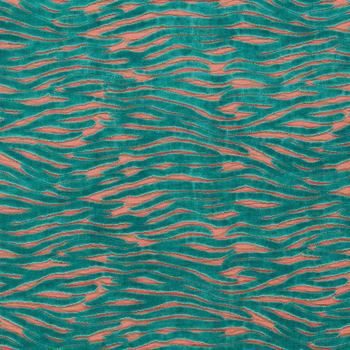 Wildstripe Fabric - Tropic by blue misc velvet-chenille fabric from Emma Shipley