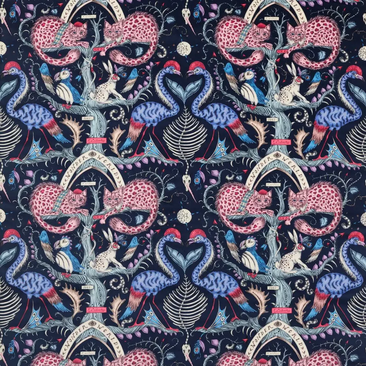 purple animal velvet-chenille fabric from Emma Shipley