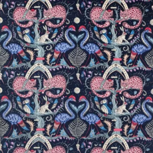 purple animal velvet-chenille fabric from Emma Shipley
