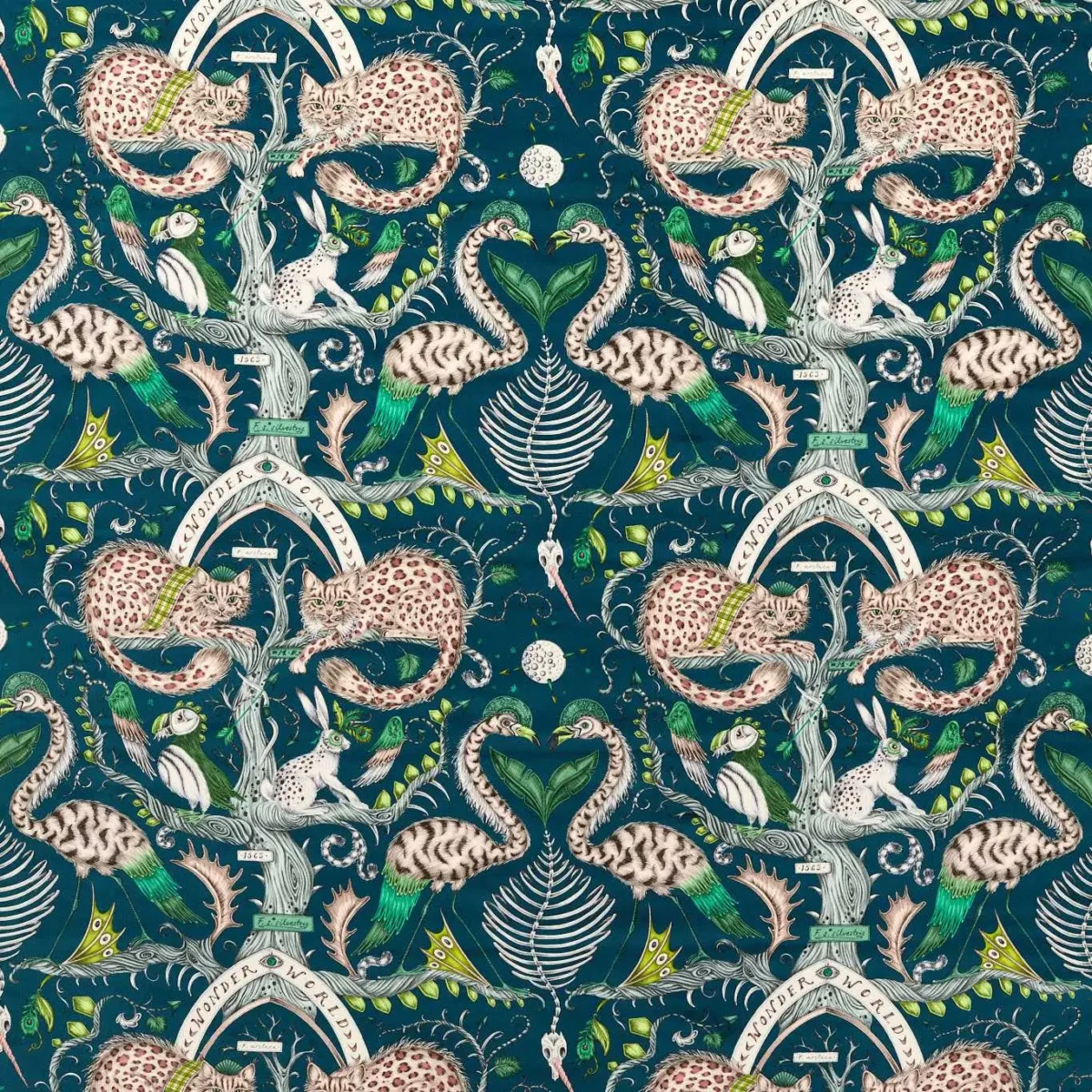 green animal velvet-chenille fabric from Emma Shipley