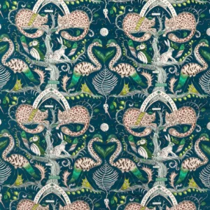 green animal velvet-chenille fabric from Emma Shipley