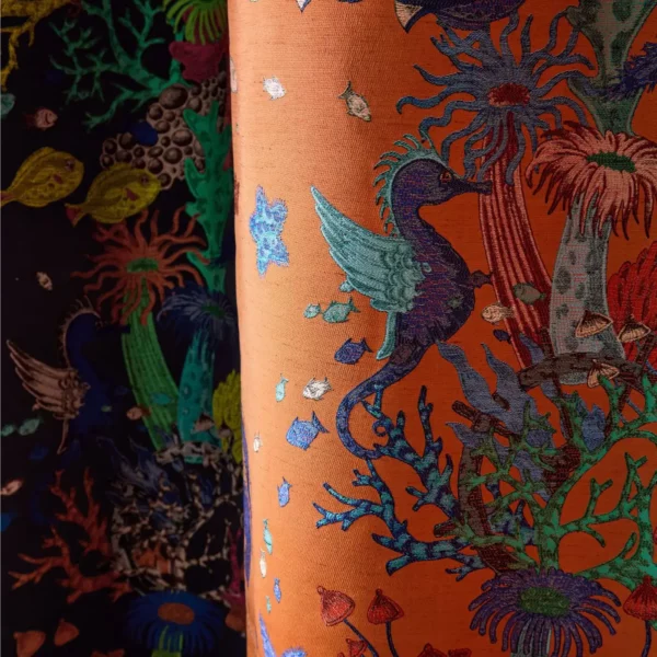 Seaforest Jacquard Fabric - Peach by Seaforest Jacquard Fabric - Peach from