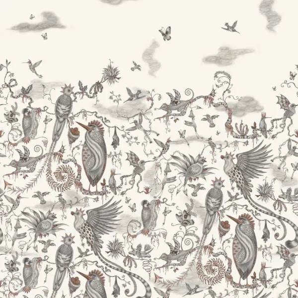 Cloud Forest Wallpaper - Ivory by black-grey animal wallpaper from emma shipley