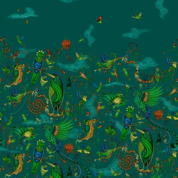 Cloud Forest Wallpaper - Teal by green animal wallpaper from emma shipley