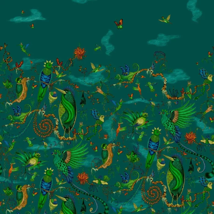 Cloud Forest Wallpaper - Teal swatch