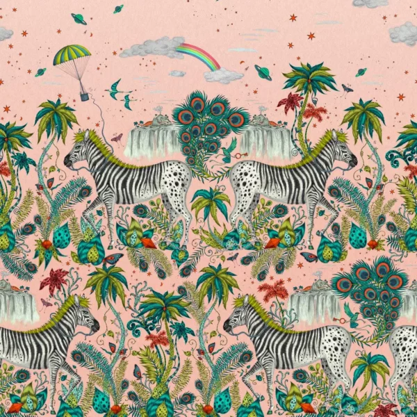 Lost Adventure Wallpaper - Quartz by pink animal wallpaper from emma shipley