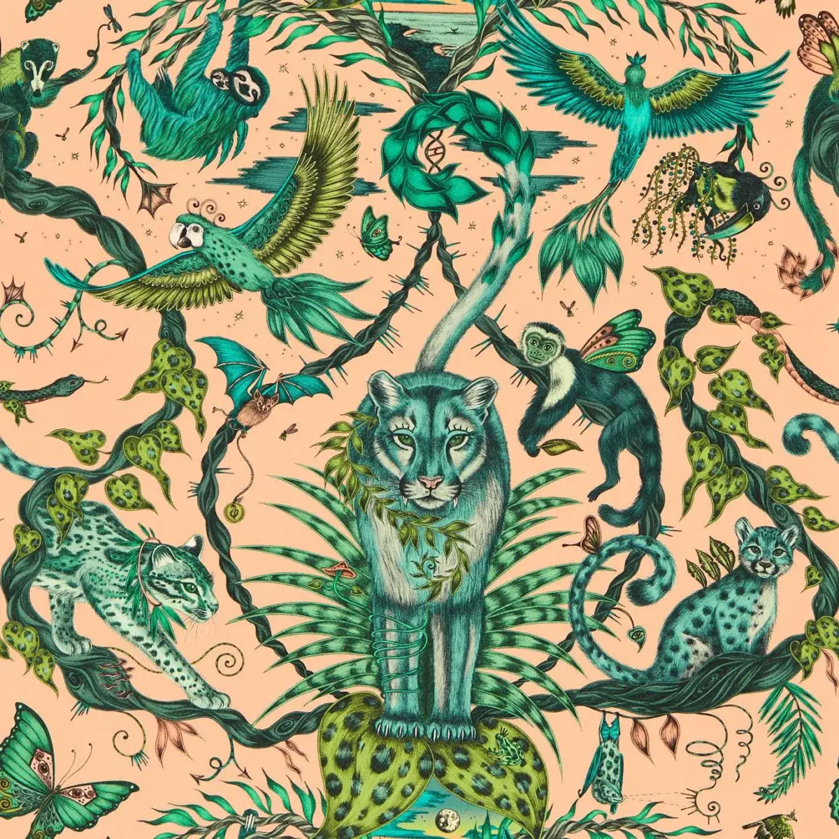 Bosque Dreams Wallpaper - Pink by pink animal wallpaper from emma shipley