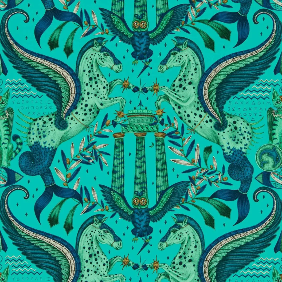 Odyssey Mythos Wallpaper - Peacock by green animal wallpaper from emma shipley