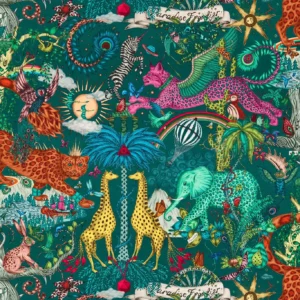 multicolour animal wallpaper from emma shipley