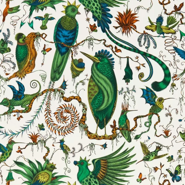 Quetzal Wallpaper - Green by green animal wallpaper from emma shipley