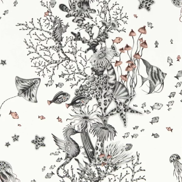 Seaforest Wallpaper - Mono by black-grey animal wallpaper from emma shipley