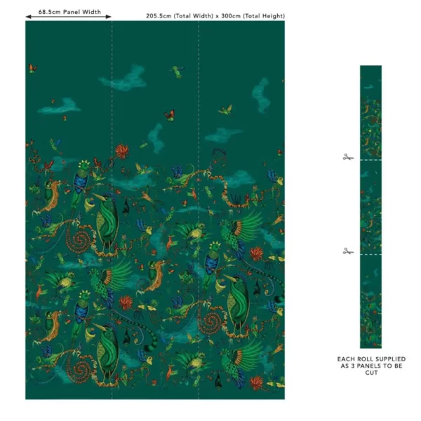 Cloud Forest Wallpaper - Teal by Cloud Forest Wallpaper - Teal from