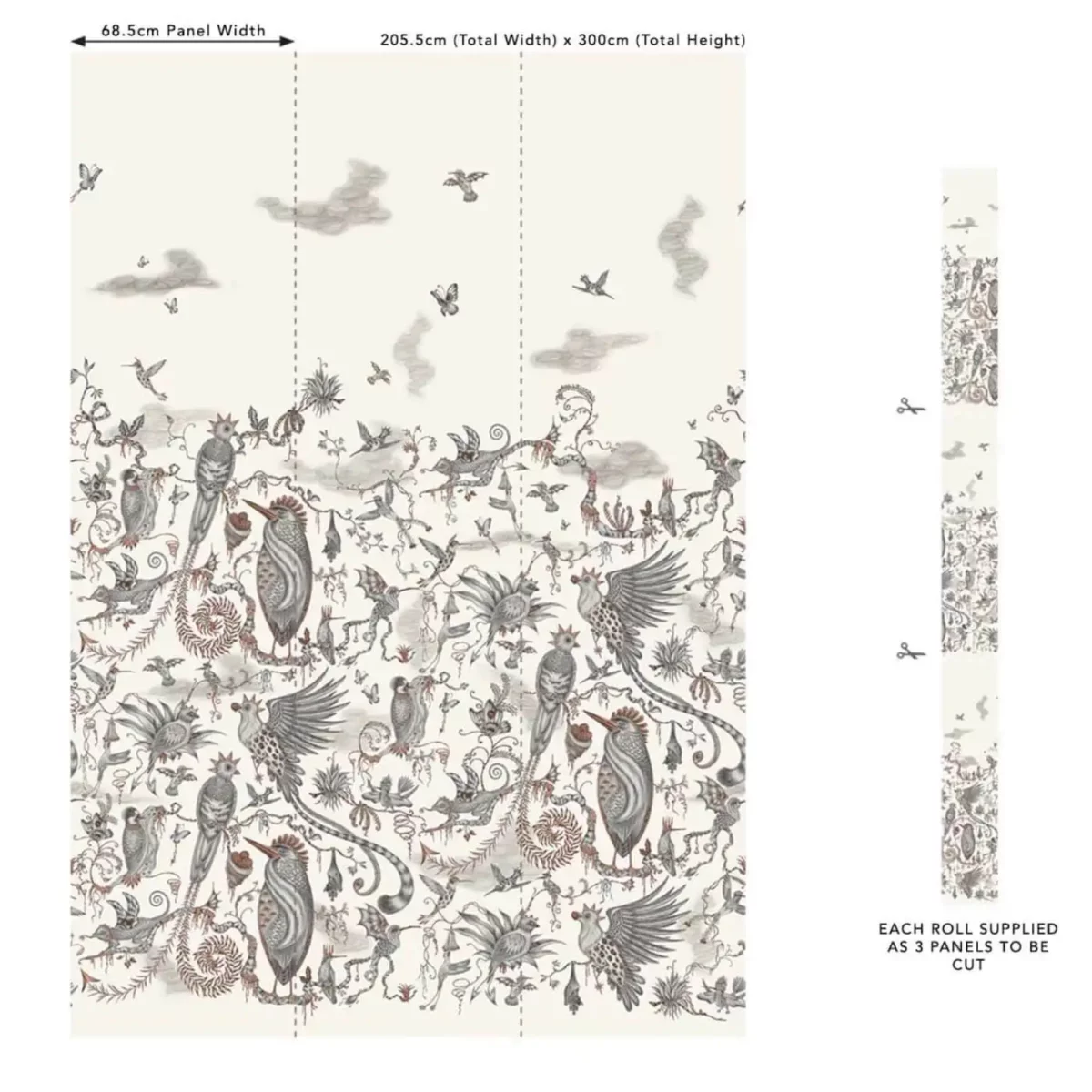 Cloud Forest Wallpaper - Ivory from