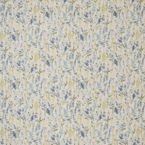 blue botanical cotton fabric from Ashley Wilde