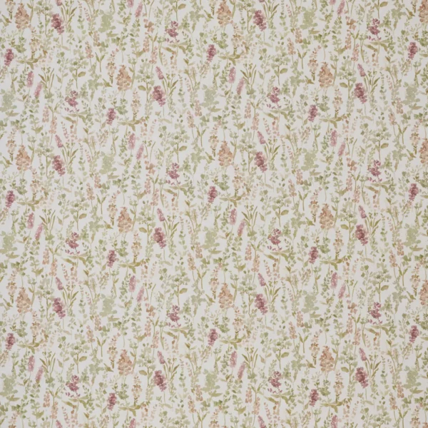 Anara Fabric - Berry by green botanical cotton fabric from Ashley Wilde