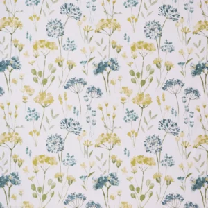 blue botanical cotton fabric from Ashley Wilde