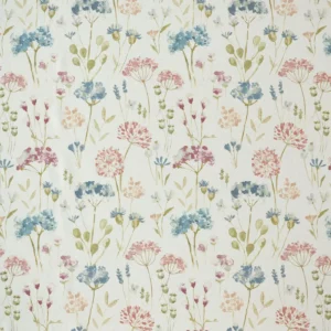 blue botanical cotton fabric from Ashley Wilde