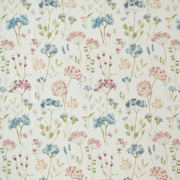 Daphne Fabric - Peony by blue botanical cotton fabric from Ashley Wilde