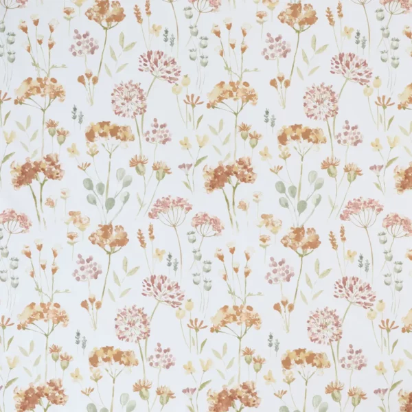 Daphne Fabric - Sienna by orange botanical cotton fabric from Ashley Wilde
