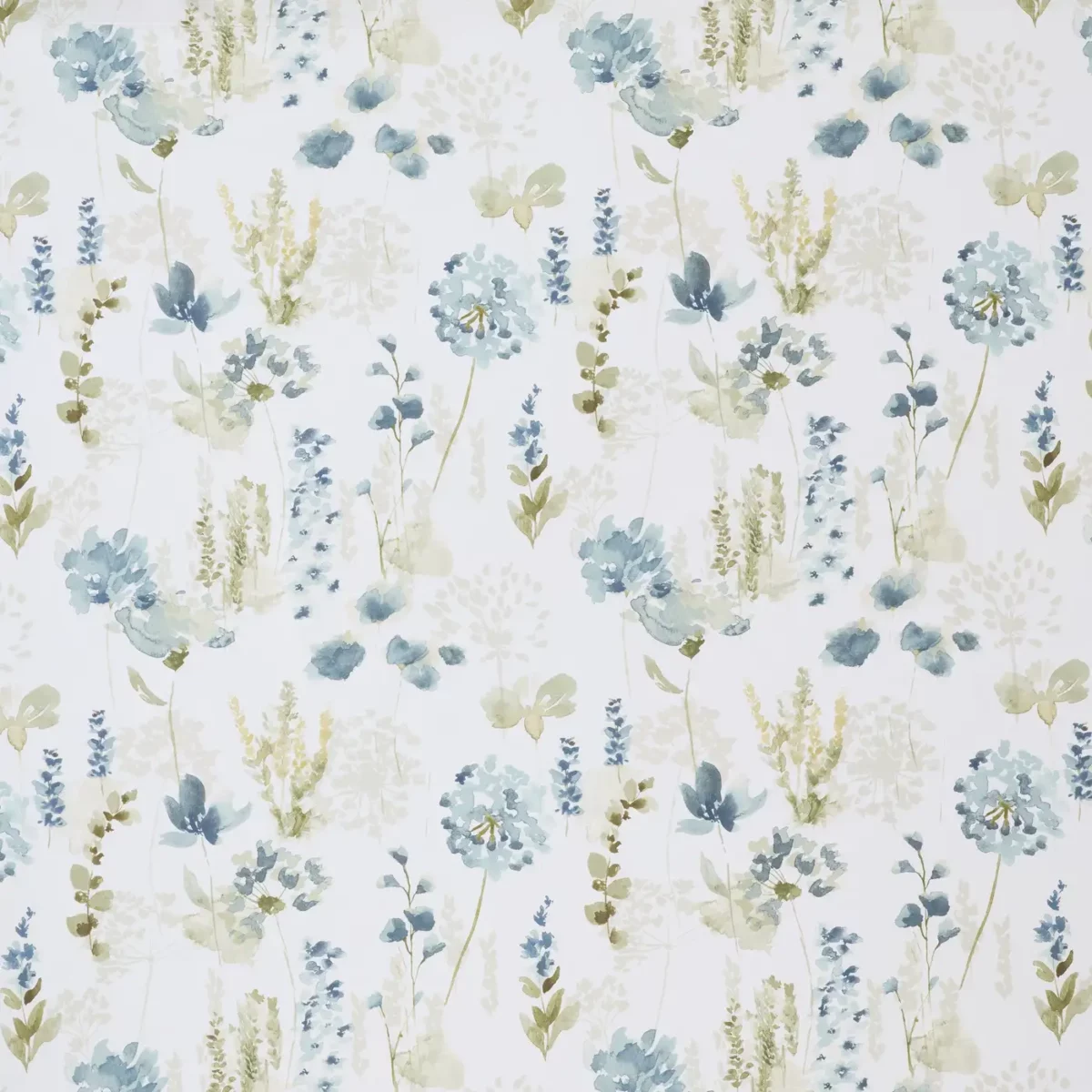 Elisa Fabric - Azure by blue botanical cotton fabric from Ashley Wilde
