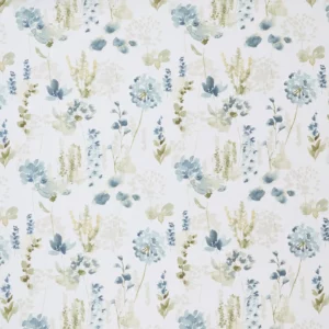 blue botanical cotton fabric from Ashley Wilde