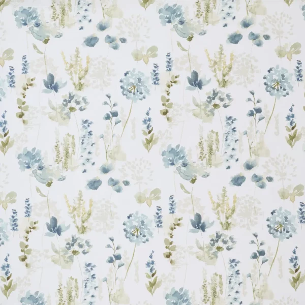 Elisa Fabric - Azure by blue botanical cotton fabric from Ashley Wilde