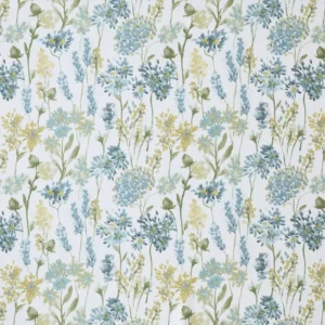 blue botanical cotton fabric from Ashley Wilde