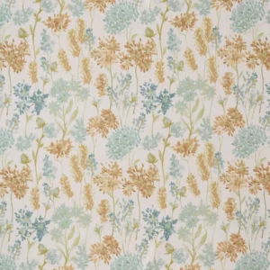 blue botanical cotton fabric from Ashley Wilde