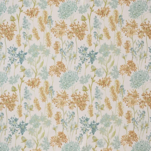 blue botanical cotton fabric from Ashley Wilde