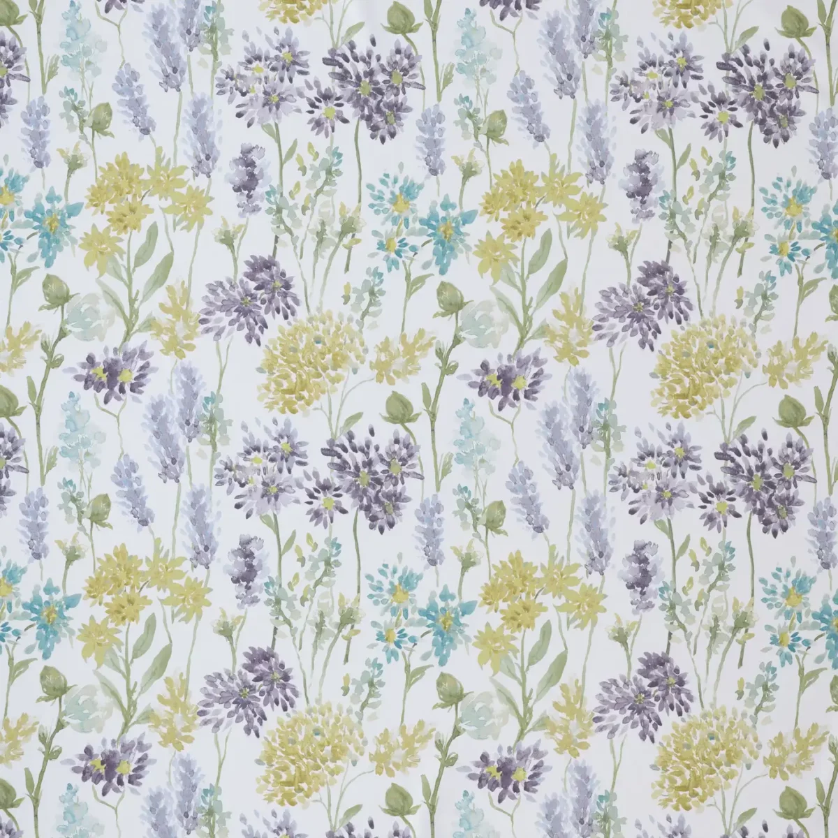 Etta Fabric - Heather by green botanical cotton fabric from Ashley Wilde