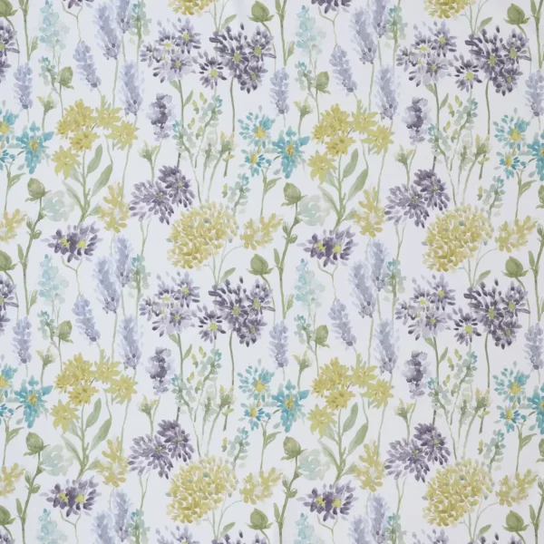 Etta Fabric - Heather by green botanical cotton fabric from Ashley Wilde
