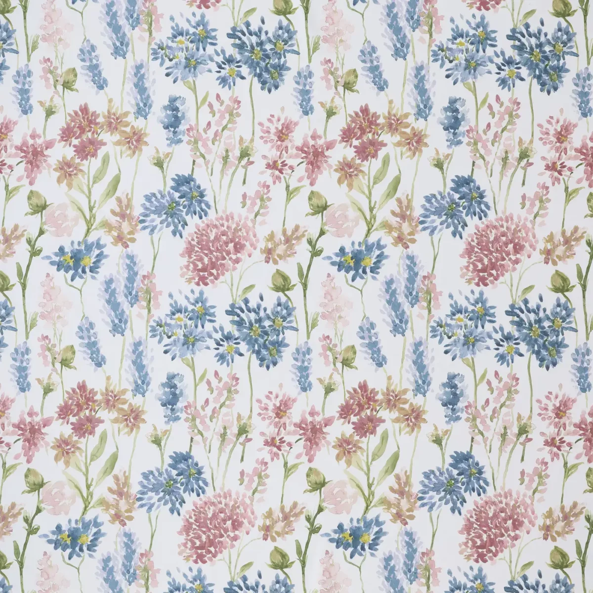 Etta Fabric - Peony by blue botanical cotton fabric from Ashley Wilde