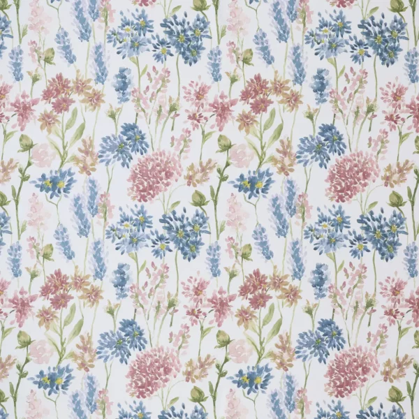 Etta Fabric - Peony by blue botanical cotton fabric from Ashley Wilde