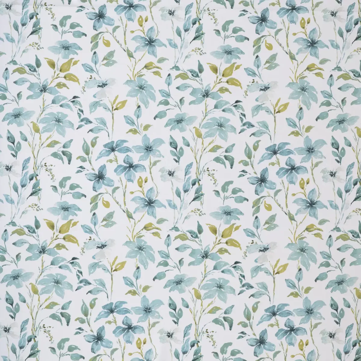 Hallie Fabric - Azure by blue botanical cotton fabric from Ashley Wilde