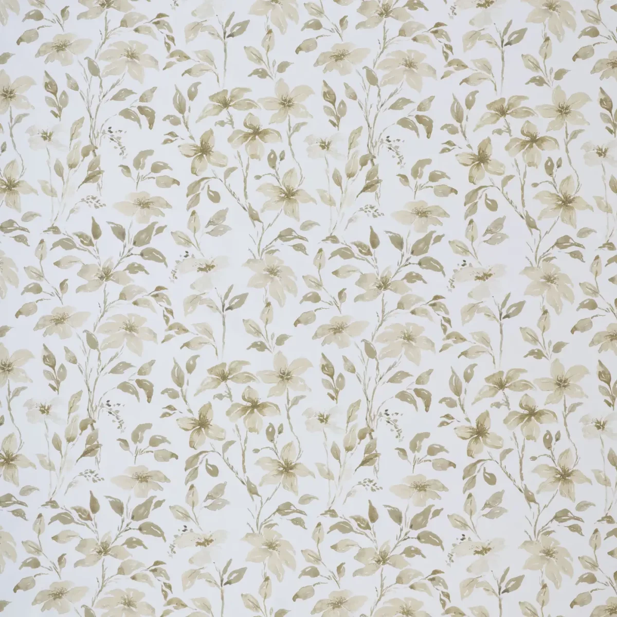 Hallie Fabric - Flax by brown botanical cotton fabric from Ashley Wilde
