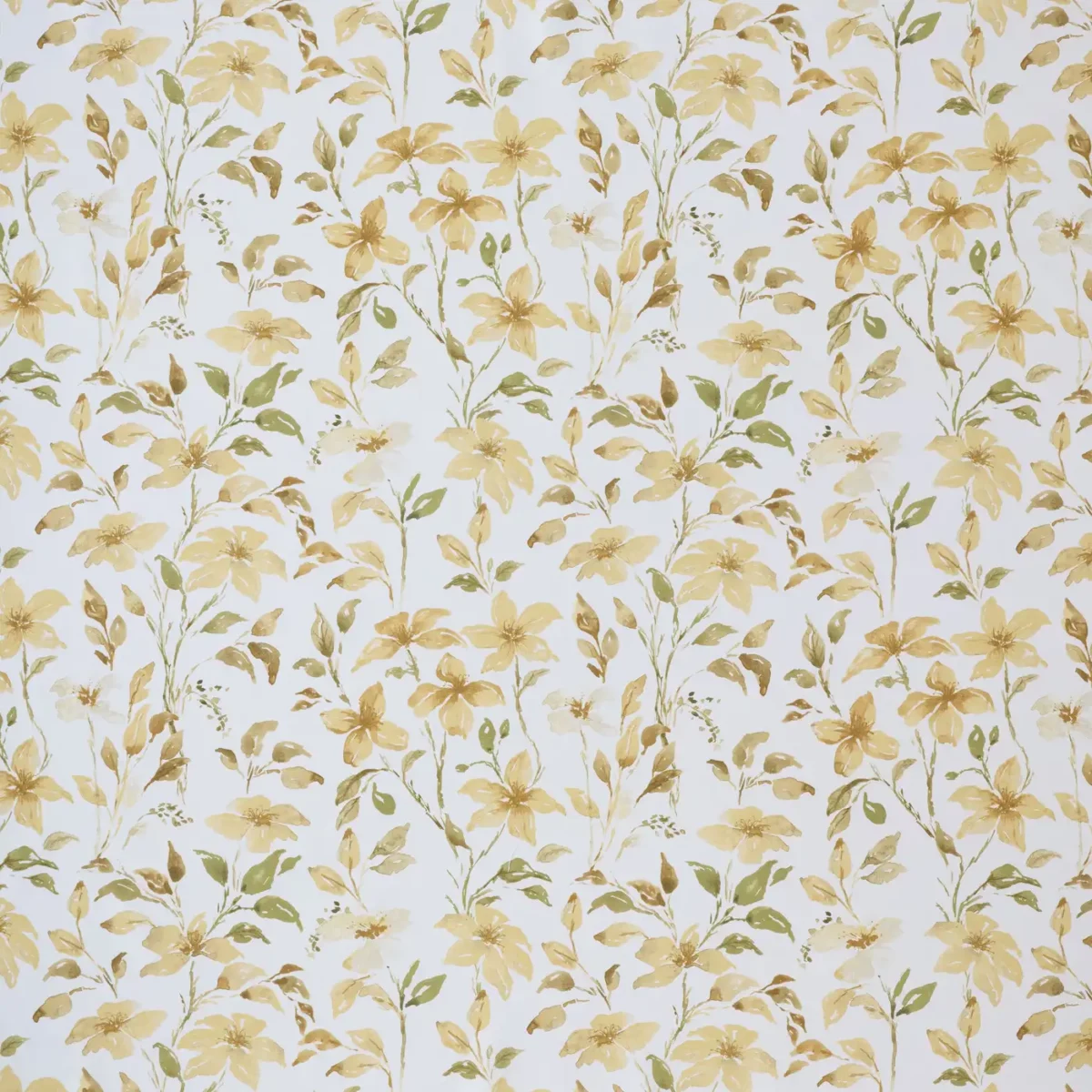 yellow botanical cotton fabric from Ashley Wilde
