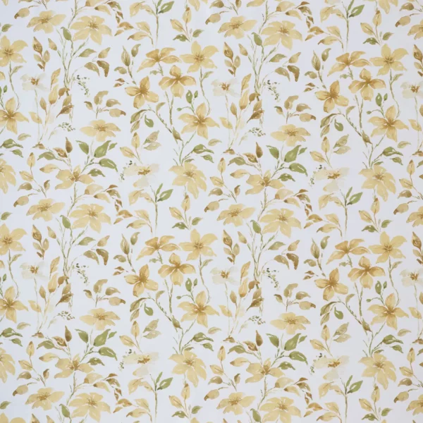 Hallie Fabric - Maize by yellow botanical cotton fabric from Ashley Wilde