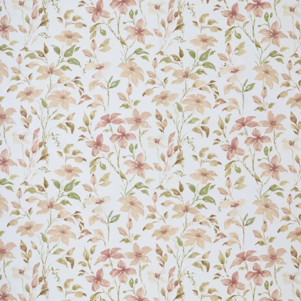 Hallie Fabric - Sienna by red botanical cotton fabric from Ashley Wilde