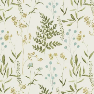 green botanical printed fabric from Ashley Wilde