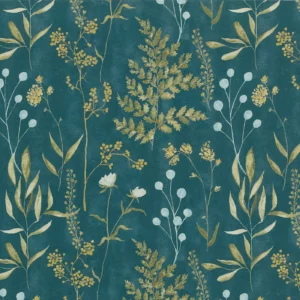 blue botanical printed fabric from Ashley Wilde