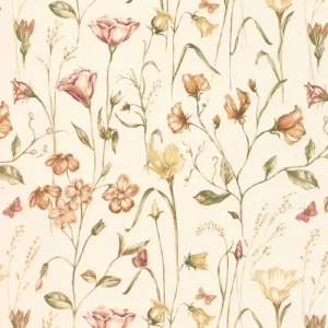 orange botanical printed fabric from Ashley Wilde