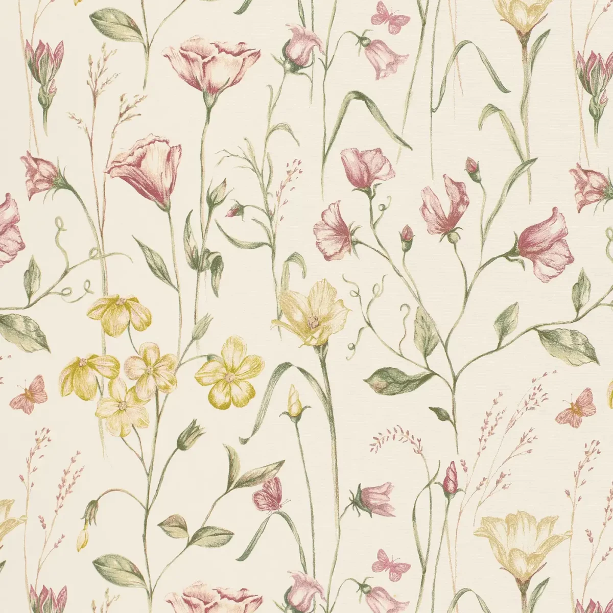 red botanical printed fabric from Ashley Wilde