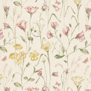 red botanical printed fabric from Ashley Wilde