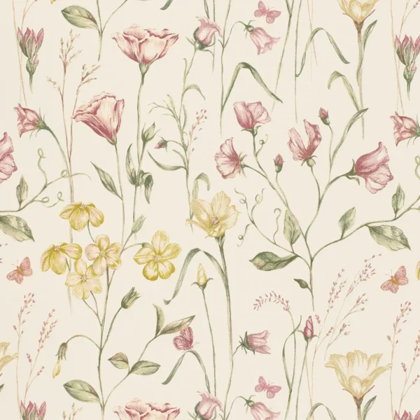 Orlena Fabric - Peony by red botanical printed fabric from Ashley Wilde