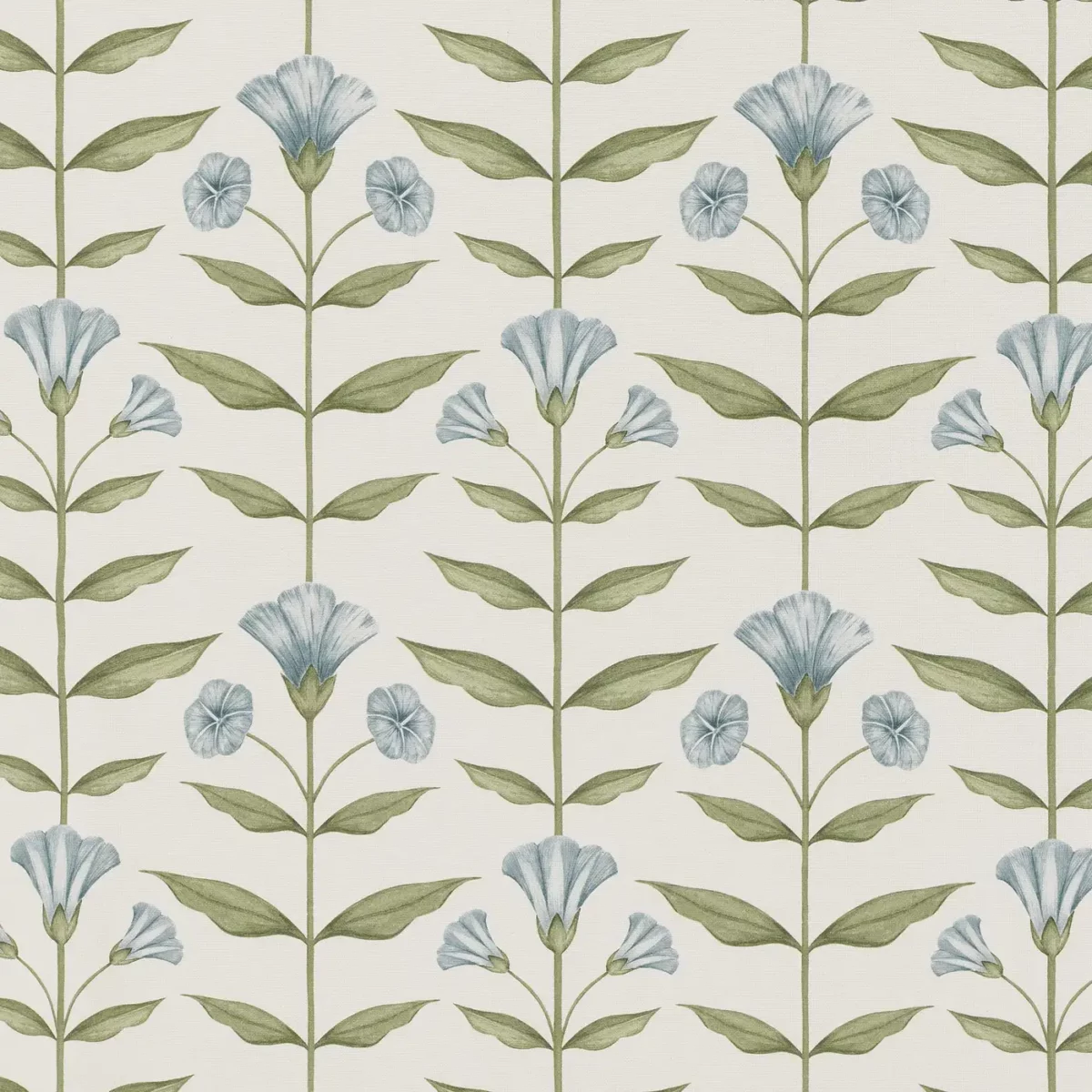 Ottilie Fabric - Bluebell by blue botanical printed fabric from Ashley Wilde