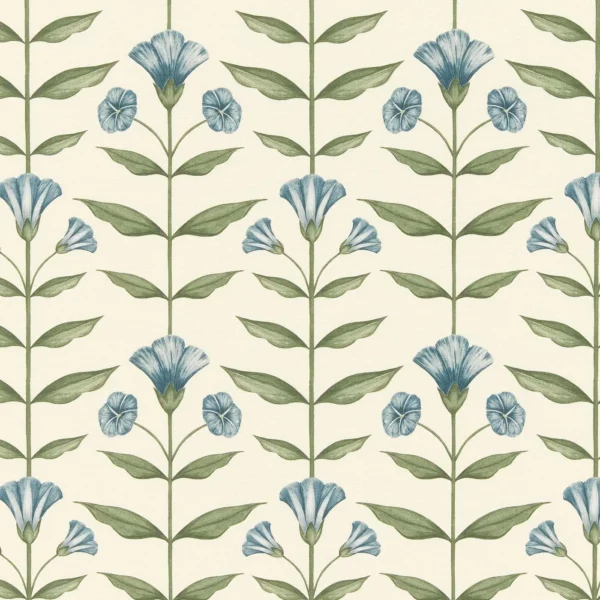 blue botanical printed fabric from Ashley Wilde