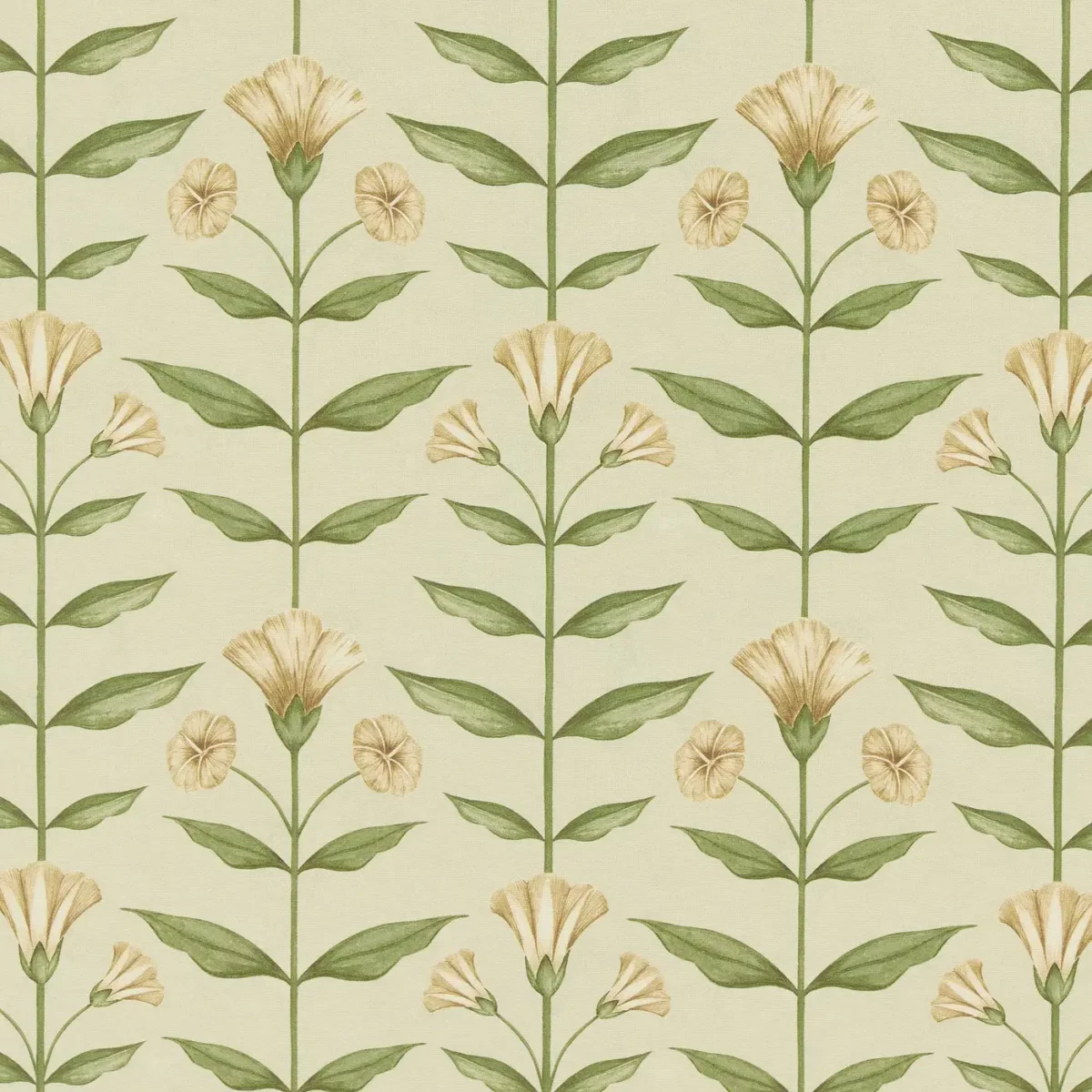 Ottilie Fabric - Ochre by brown botanical printed fabric from Ashley Wilde