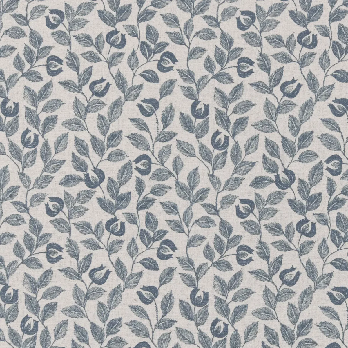 Adeline Fabric - Ink by blue botanical cotton fabric from Ashley Wilde