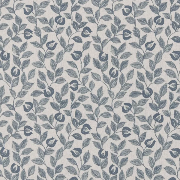 Adeline Fabric - Ink by blue botanical cotton fabric from Ashley Wilde